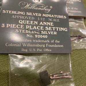 4 Sterling Silver Miniatures Doll House Williamsburg Place Settings Stieff 92040
